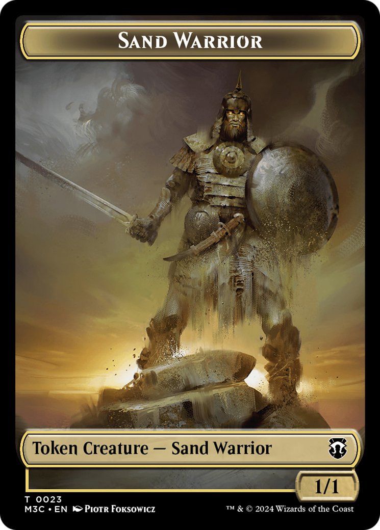 Marit Lage // Sand Warrior Double-Sided Token [Modern Horizons 3 Commander Tokens] | Good Games Morley
