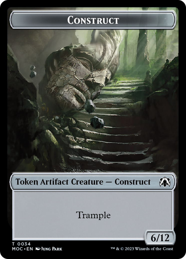 Phyrexian Golem // Construct Double-Sided Token [March of the Machine Commander Tokens] | Good Games Morley