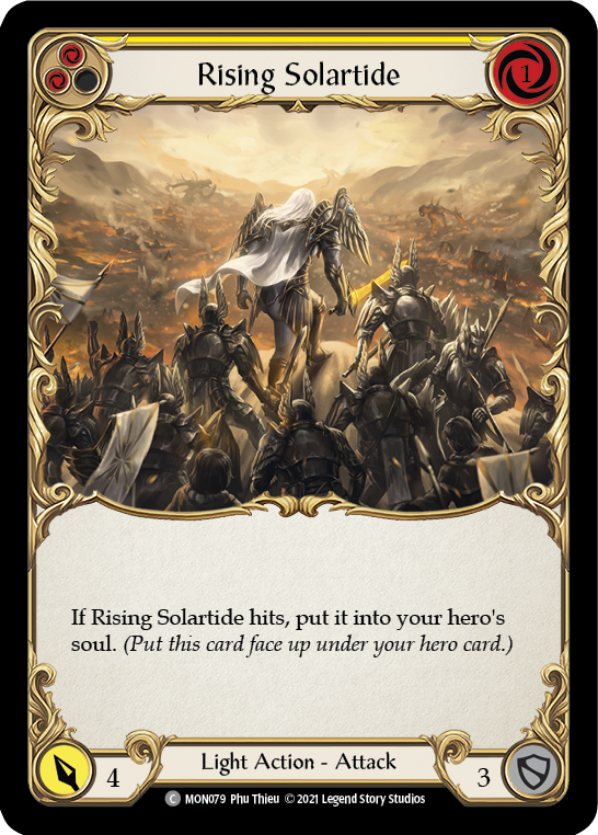 Rising Solartide (Yellow) [MON079-RF] (Monarch)  1st Edition Rainbow Foil | Good Games Morley