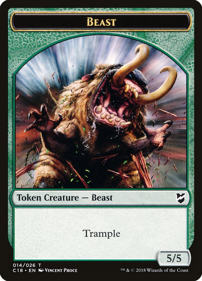 Mask // Beast (014) Double-Sided Token [Commander 2018 Tokens] | Good Games Morley