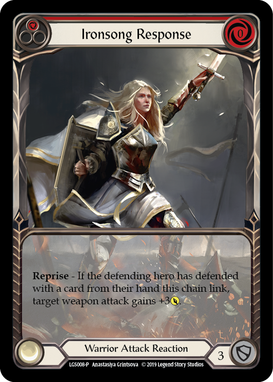 Ironsong Response (Red) [LGS008-P] (Promo)  1st Edition Normal | Good Games Morley