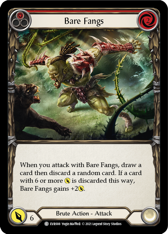 Bare Fangs (Red) [EVR008] (Everfest)  1st Edition Rainbow Foil | Good Games Morley