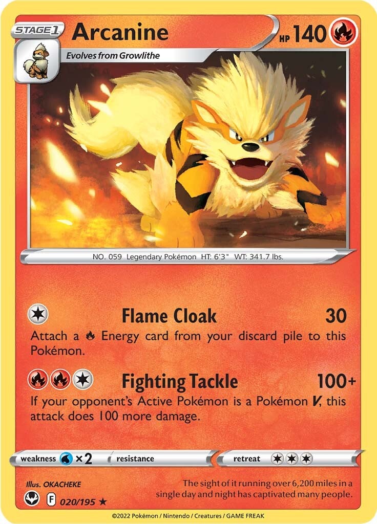 Arcanine (020/195) [Sword & Shield: Silver Tempest] | Good Games Morley