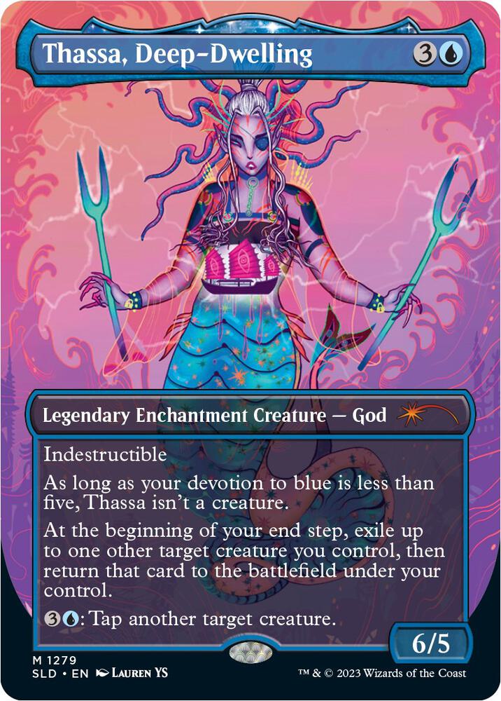 Thassa, Deep-Dwelling 1279 (Secret Lair Drop Series)  - Borderless Foil | Good Games Morley