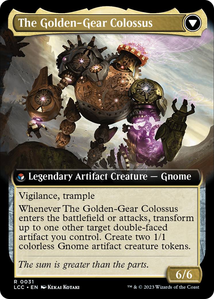 Tetzin, Gnome Champion // The Golden-Gear Colossus (Extended Art) [The Lost Caverns of Ixalan Commander] | Good Games Morley