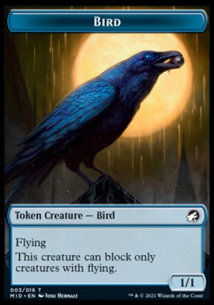 Clue // Bird Double-Sided Token [Innistrad: Midnight Hunt Tokens] | Good Games Morley