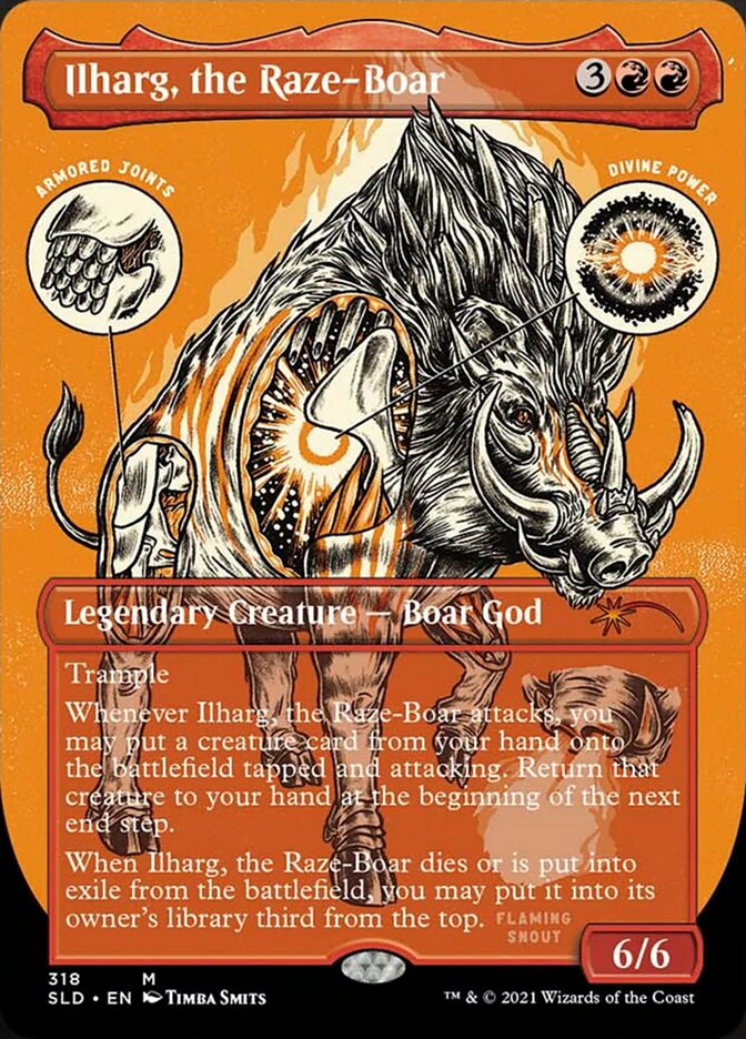 Ilharg, the Raze-Boar (Borderless Foil Etched) [Secret Lair Drop Series] | Good Games Morley