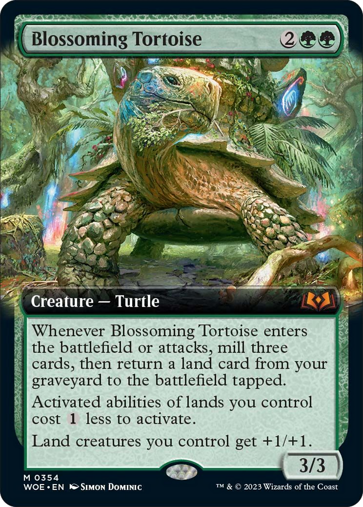 Blossoming Tortoise (Extended Art) [Wilds of Eldraine] | Good Games Morley