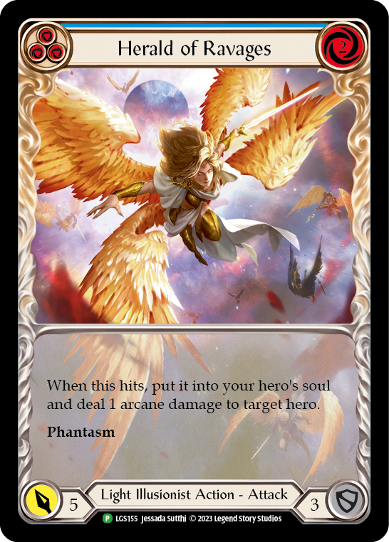 Herald of Ravages (Blue) (Extended Art) [LGS155] (Promo)  Rainbow Foil | Good Games Morley