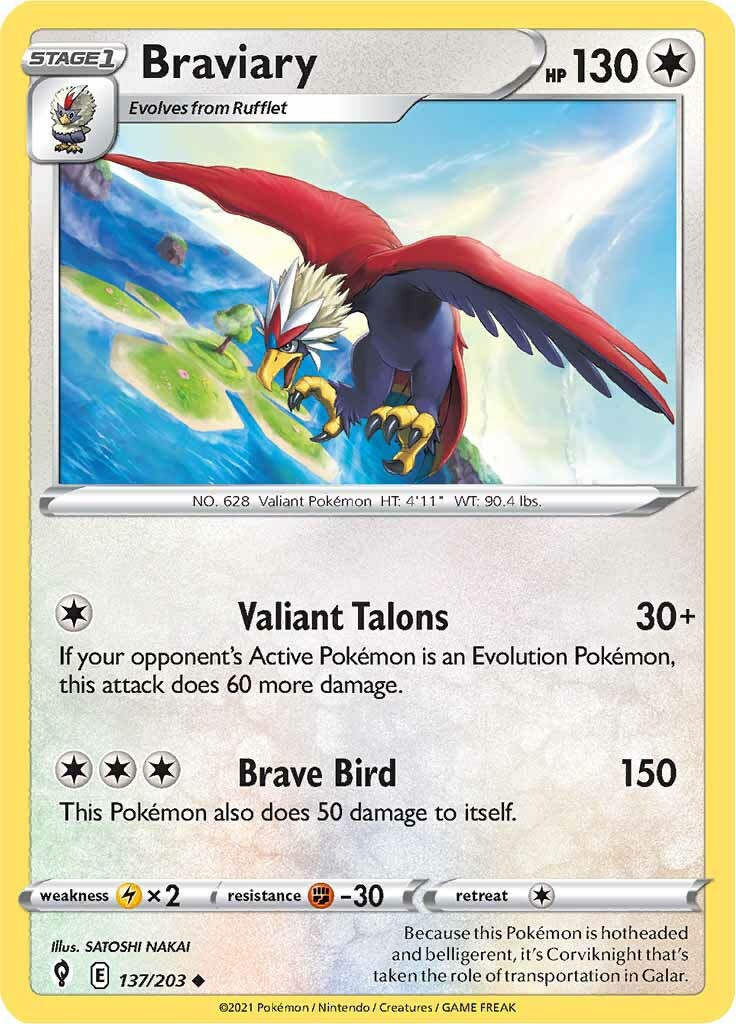 Braviary (137/203) [Sword & Shield: Evolving Skies] | Good Games Morley