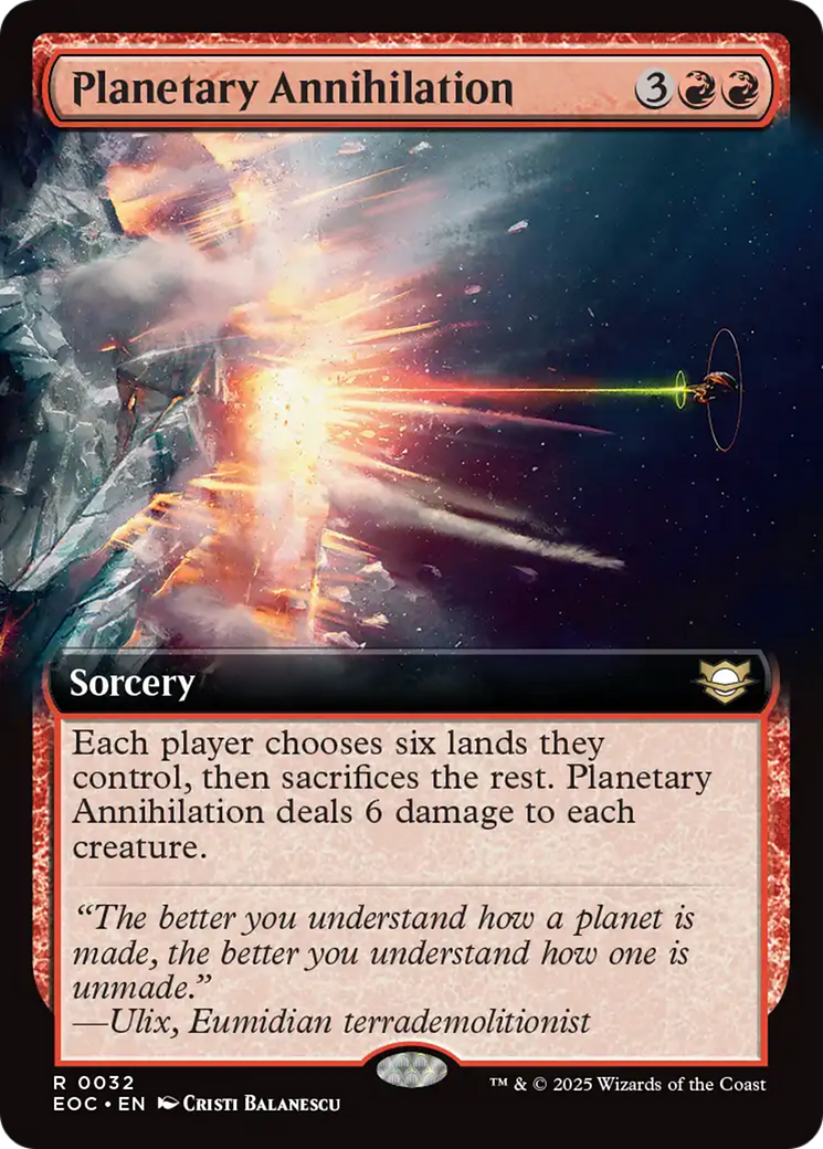 Planetary Annihilation (Extended Art) [Edge of Eternities Commander] | Good Games Morley