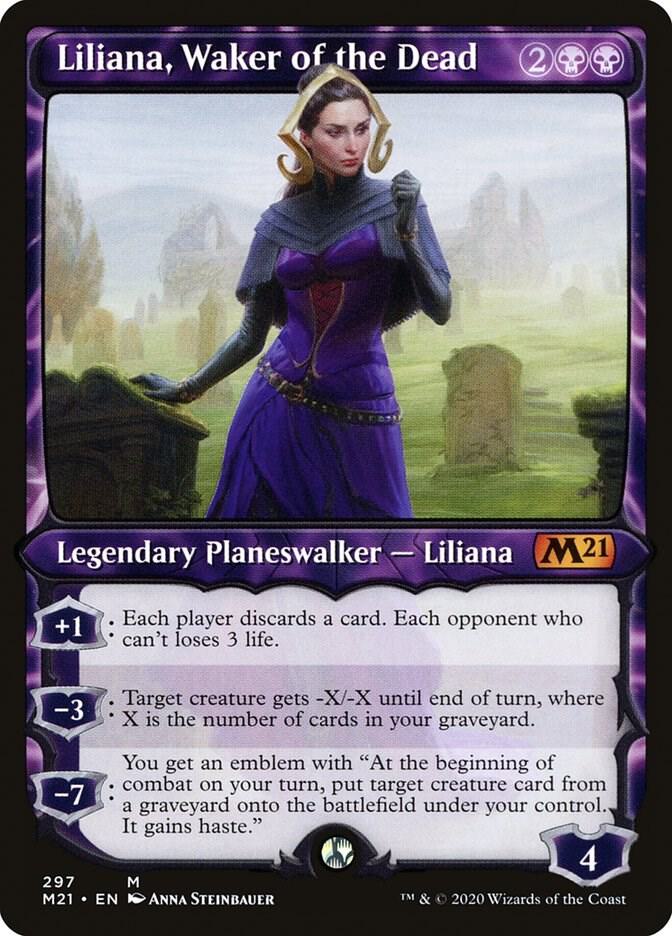Liliana Waker of the Dead Showcase 297 (Core Set 2021)  - Showcase Foil | Good Games Morley