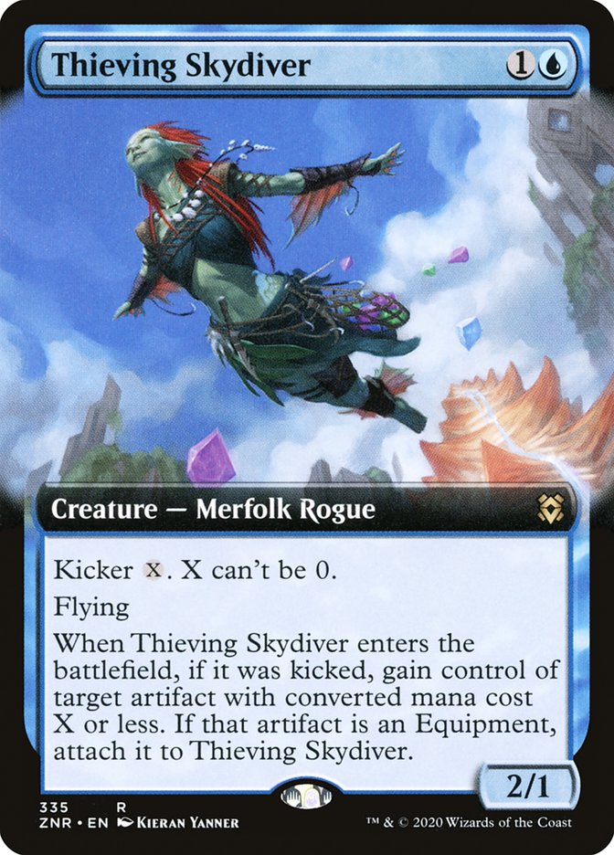 Thieving Skydiver (Extended Art) [Zendikar Rising] | Good Games Morley