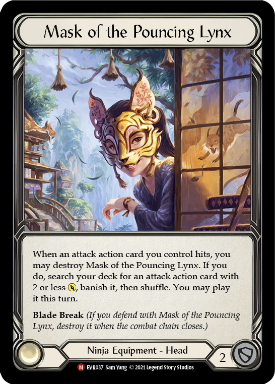 Mask of the Pouncing Lynx [EVR037] (Everfest)  1st Edition Cold Foil | Good Games Morley