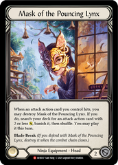 Mask of the Pouncing Lynx [EVR037] (Everfest)  1st Edition Cold Foil | Good Games Morley