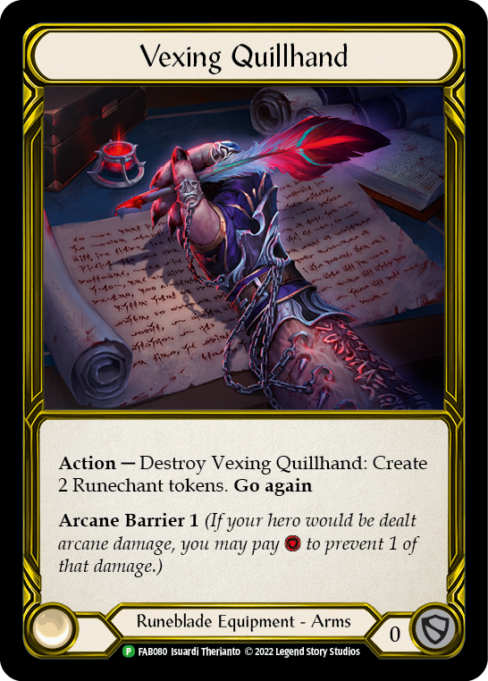Vexing Quillhand (Golden) [FAB080] (Promo)  Cold Foil | Good Games Morley