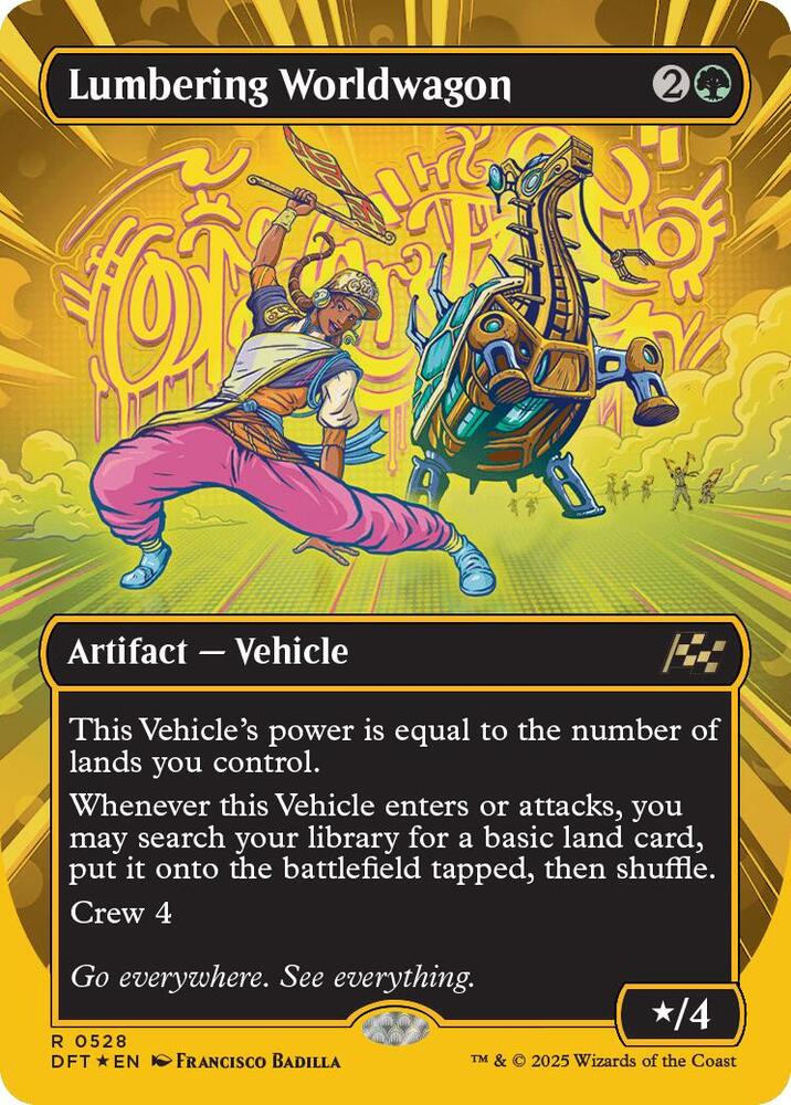 Lumbering Worldwagon 528/291 (Aetherdrift)  - Borderless First-Place Foil | Good Games Morley