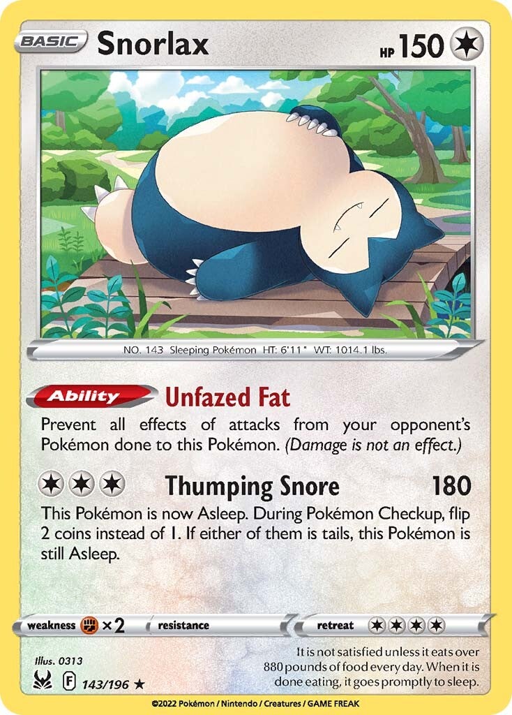 Snorlax (143/196) [Sword & Shield: Lost Origin] | Good Games Morley