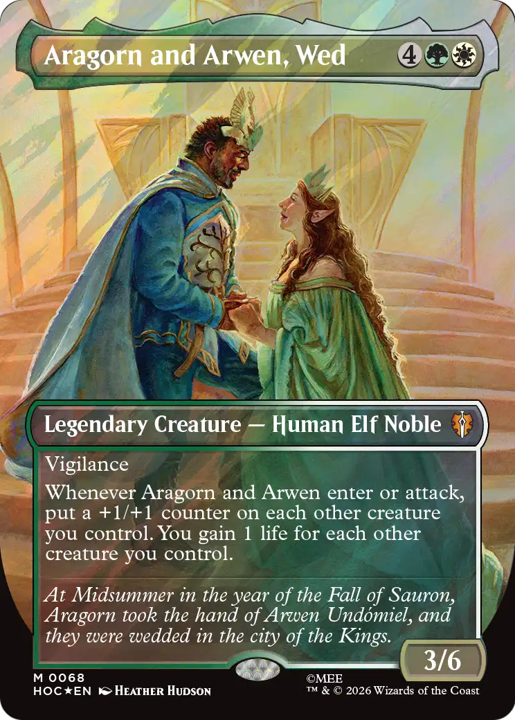 Aragorn and Arwen, Wed (Borderless) (Surge Foil) [The Hobbit] | Good Games Morley