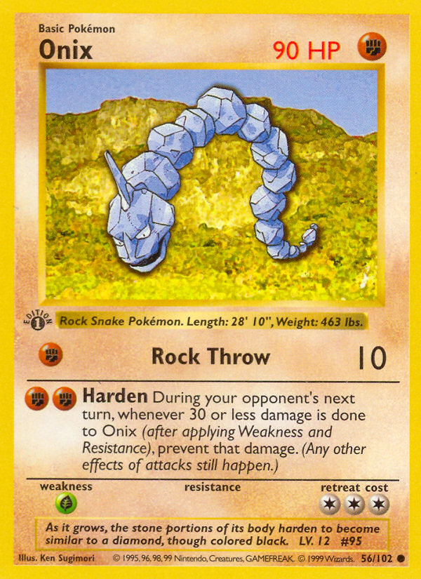 Onix (56/102) (Shadowless) [Base Set 1st Edition] | Good Games Morley
