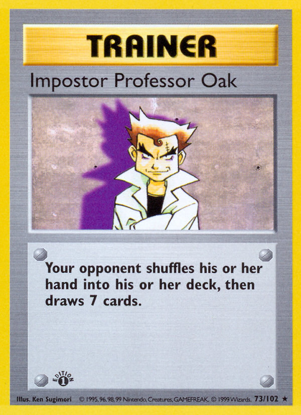 Impostor Professor Oak (73/102) (Shadowless) [Base Set 1st Edition] | Good Games Morley