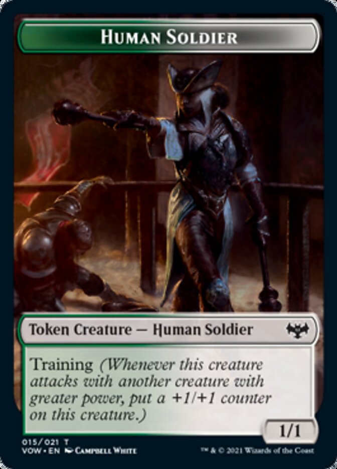 Human (001) // Human Soldier Double-Sided Token [Innistrad: Crimson Vow Tokens] | Good Games Morley