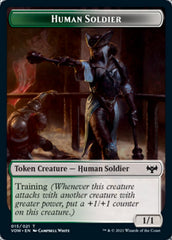 Blood // Human Soldier Double-Sided Token [Innistrad: Crimson Vow Tokens] | Good Games Morley