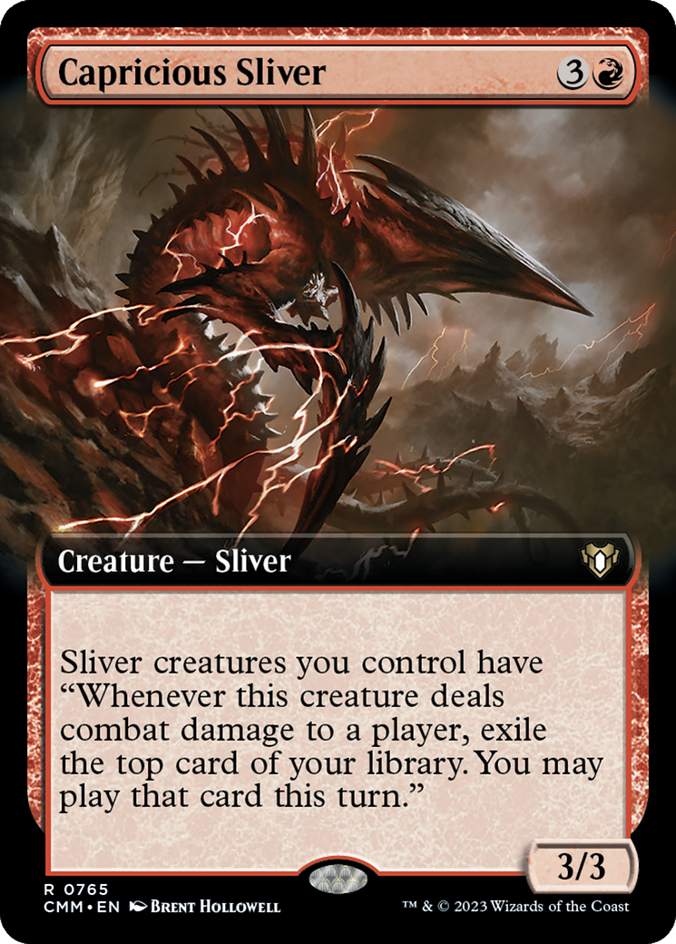 Capricious Sliver (Extended Art) [Commander Masters] | Good Games Morley