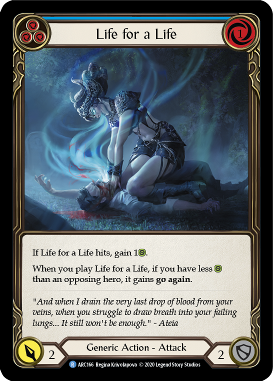 Life for a Life (Blue) [U-ARC166] (Arcane Rising Unlimited)  Unlimited Normal | Good Games Morley