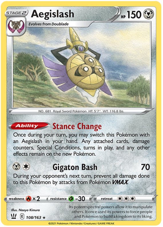 Aegislash (108/163) [Sword & Shield: Battle Styles] | Good Games Morley