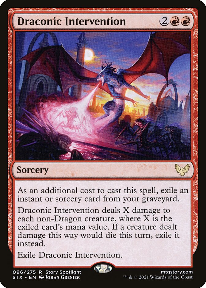 Draconic Intervention 96 (Strixhaven: School of Mages)  - Foil | Good Games Morley