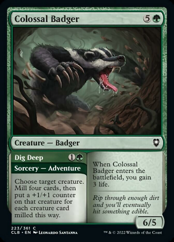 Colossal Badger // Dig Deep [Commander Legends: Battle for Baldur's Gate] | Good Games Morley