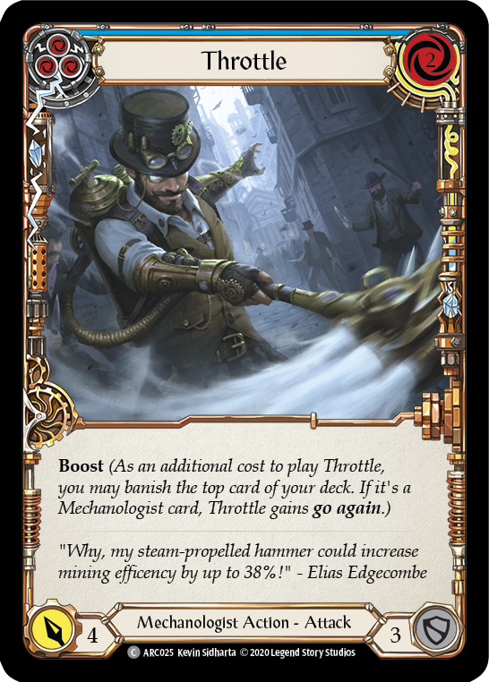 Throttle (Blue) [U-ARC025] (Arcane Rising Unlimited)  Unlimited Rainbow Foil | Good Games Morley