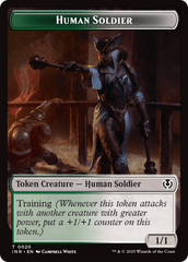 Human Soldier (0020) // Emblem - Tamiyo, Field Researcher Double-Sided Token [Innistrad Remastered Tokens] | Good Games Morley