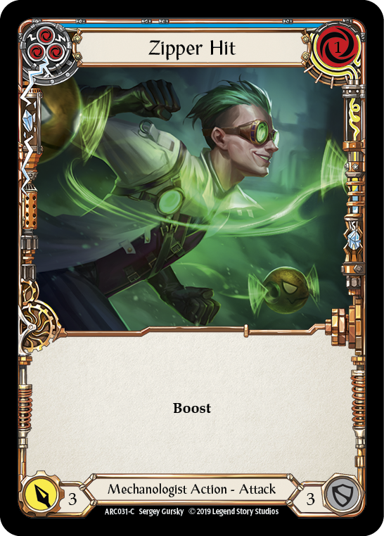 Zipper Hit (Blue) [ARC031-C] (Arcane Rising)  1st Edition Rainbow Foil | Good Games Morley