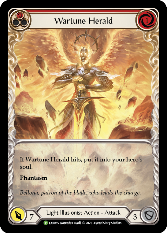 Wartune Herald (Red Extended Art) [FAB035] (Promo)  Rainbow Foil | Good Games Morley