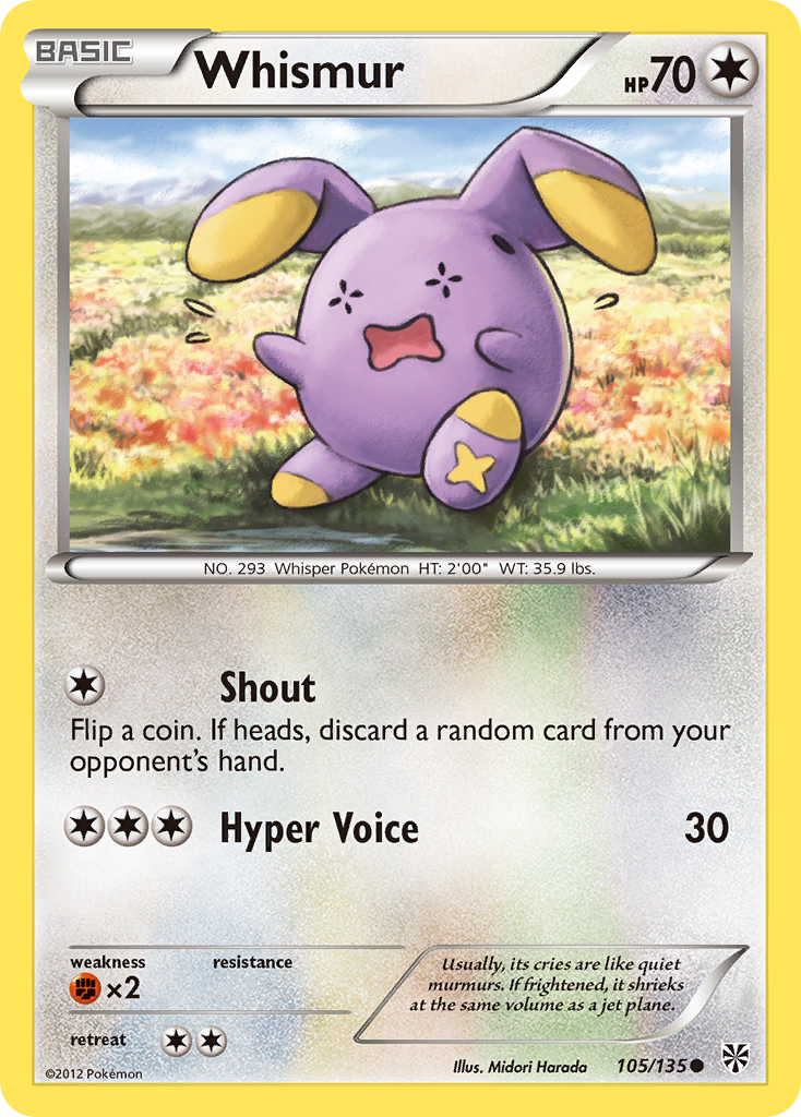 Whismur (105/135) [Black & White: Plasma Storm] | Good Games Morley