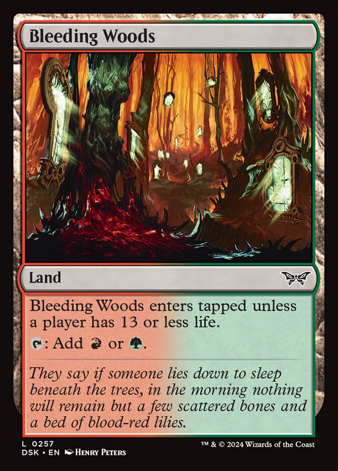Bleeding Woods 257 (Duskmourn: House of Horror)  - Foil | Good Games Morley