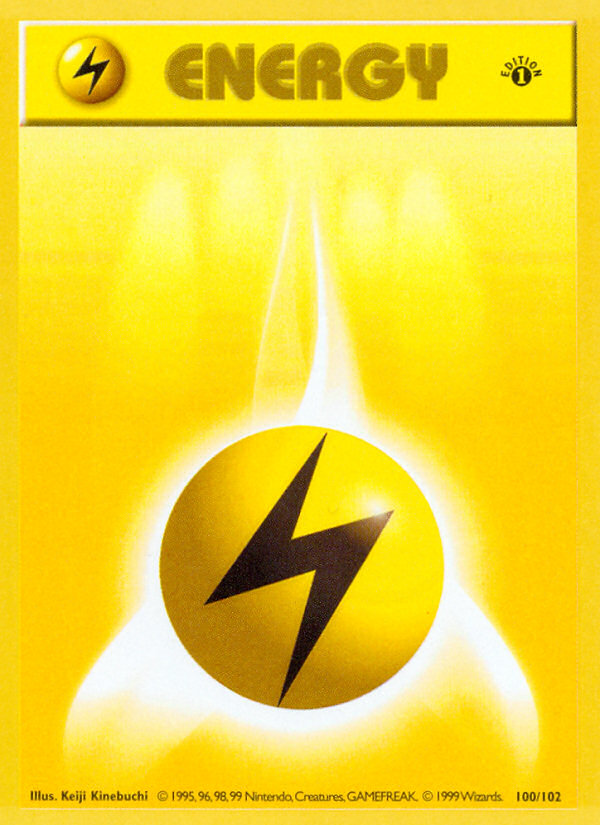 Lightning Energy (100/102) (Shadowless) [Base Set 1st Edition] | Good Games Morley