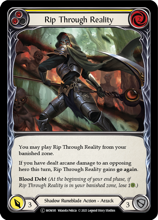 Rip Through Reality (Yellow) [U-MON181-RF] (Monarch Unlimited)  Unlimited Rainbow Foil | Good Games Morley