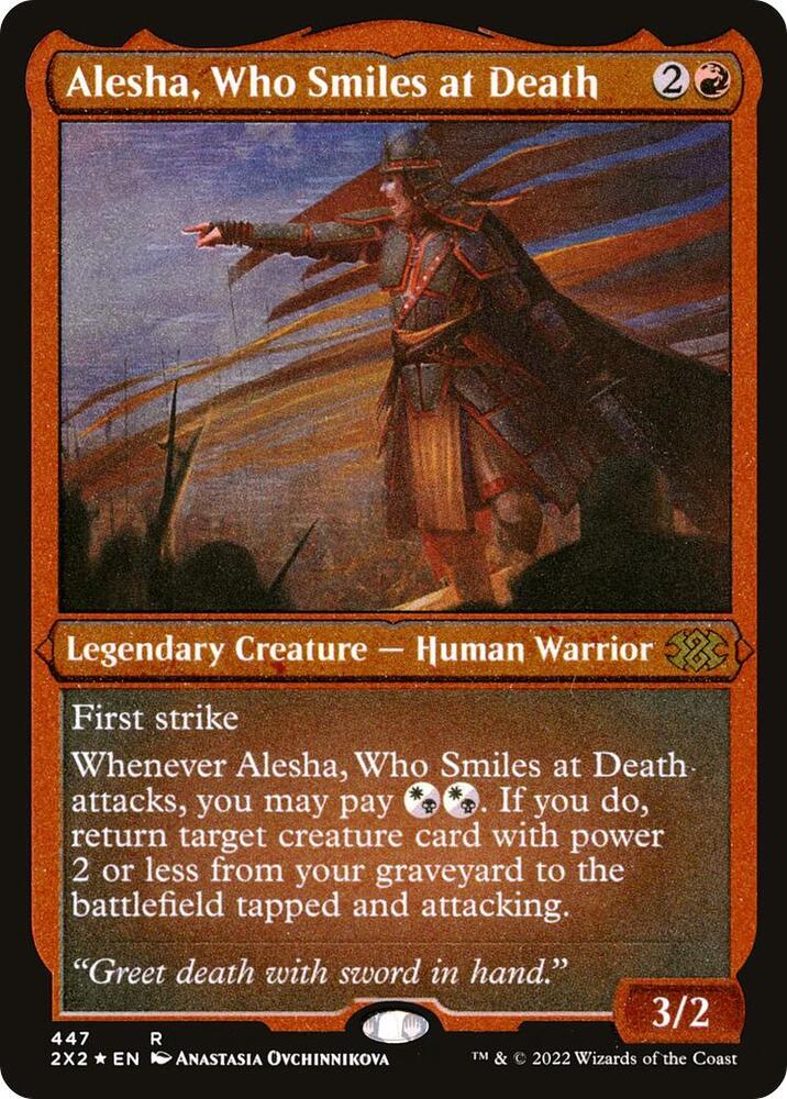 Alesha Who Smiles at Death Foil Etched 447 (Double Masters 2022)  - Foil | Good Games Morley