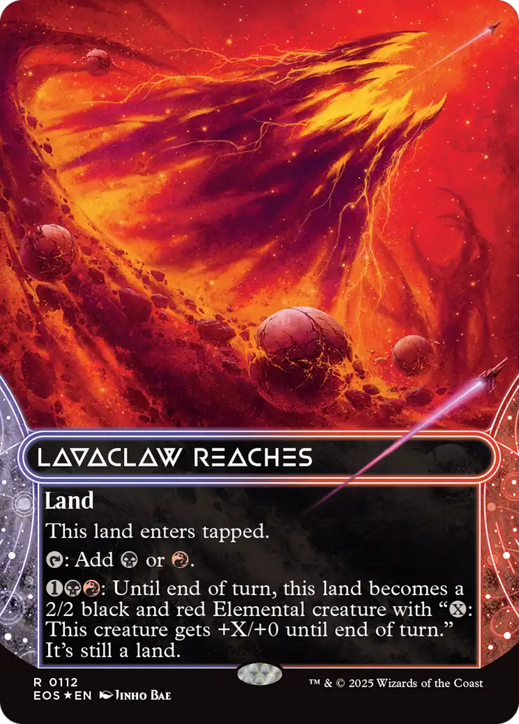 Lavaclaw Reaches (0112) (Borderless) (Galaxy Foil) [Edge of Eternities: Stellar Sights] | Good Games Morley