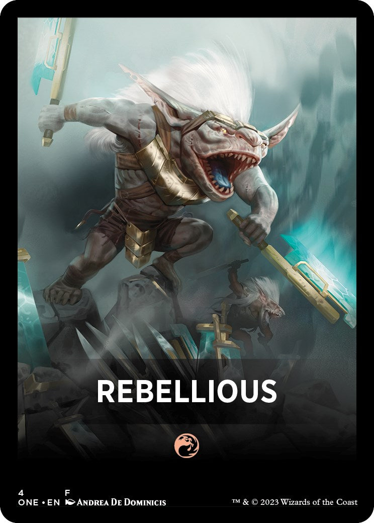 Rebellious Theme Card [Phyrexia: All Will Be One Tokens] | Good Games Morley