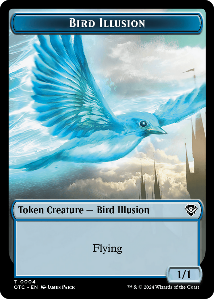 Dragon Elemental // Bird Illusion Double-Sided Token [Outlaws of Thunder Junction Commander Tokens] | Good Games Morley