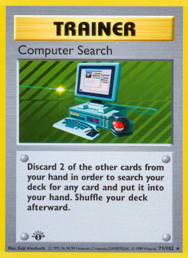 Computer Search (71/102) (Shadowless) [Base Set 1st Edition] | Good Games Morley