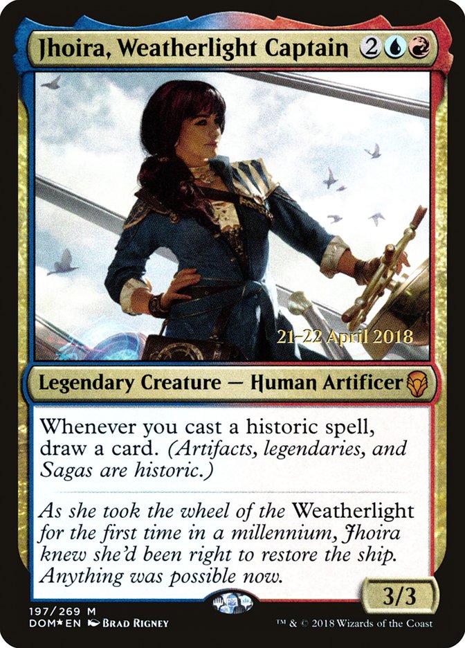 Jhoira, Weatherlight Captain [Dominaria Prerelease Promos] | Good Games Morley
