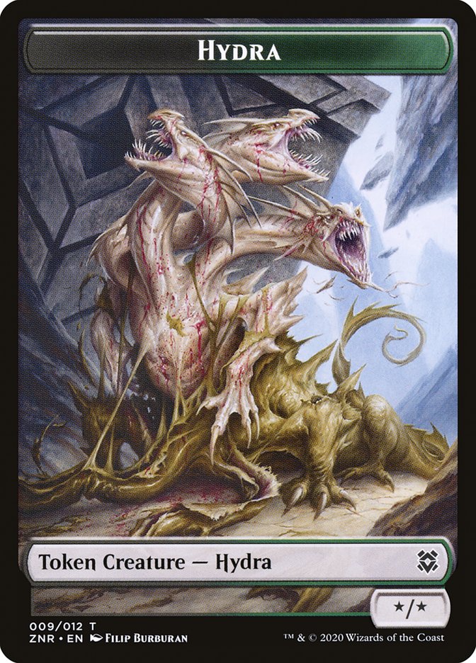Cat Beast // Hydra Double-Sided Token [Zendikar Rising Tokens] | Good Games Morley