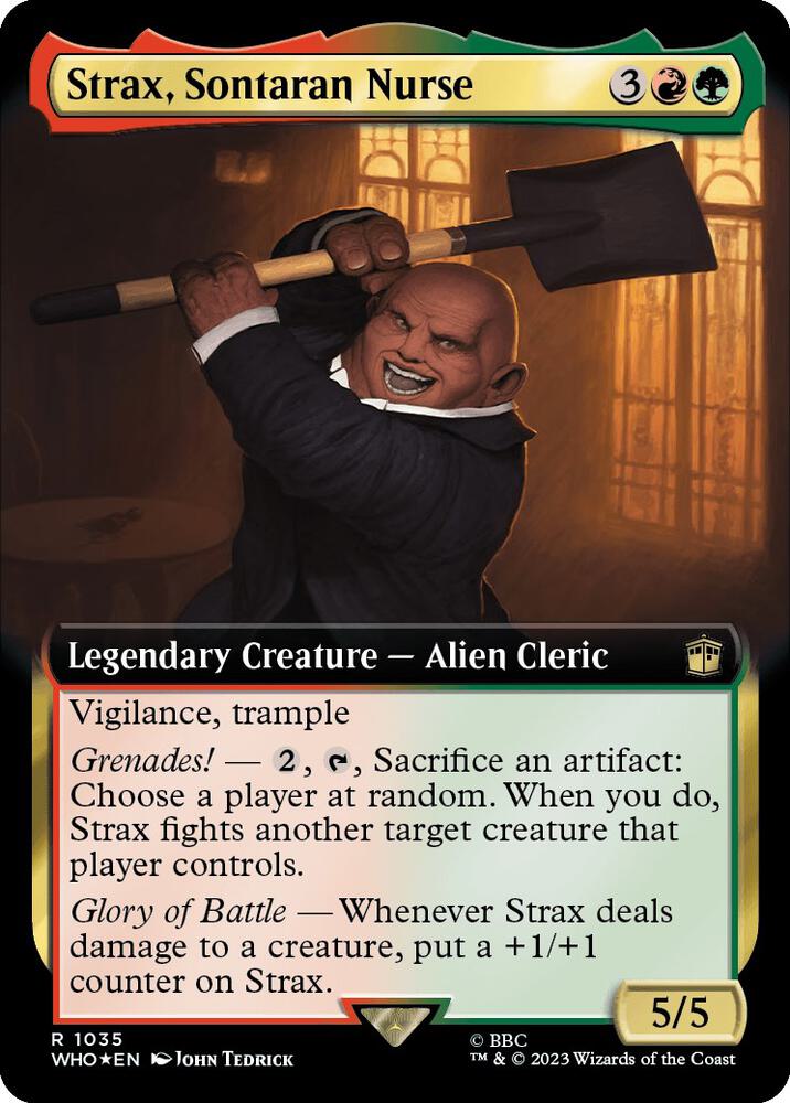 Strax, Sontaran Nurse 1035/331 (Universes Beyond: Doctor Who)  - Extended Art Surge Foil | Good Games Morley
