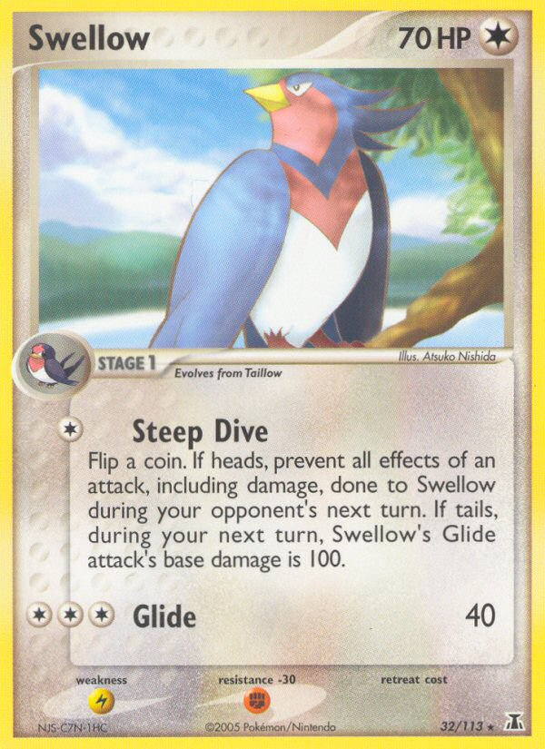Swellow (32/113) [EX: Delta Species] | Good Games Morley