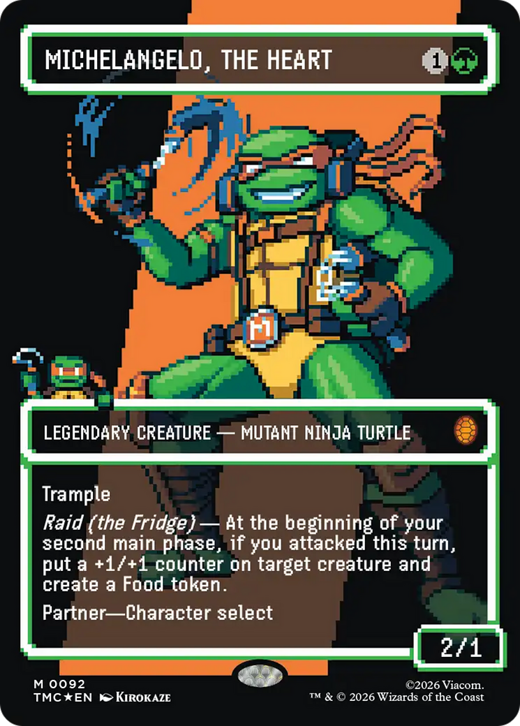Michelangelo, the Heart (0093) (Borderless) (Surge Foil) [Teenage Mutant Ninja Turtles Commander] | Good Games Morley